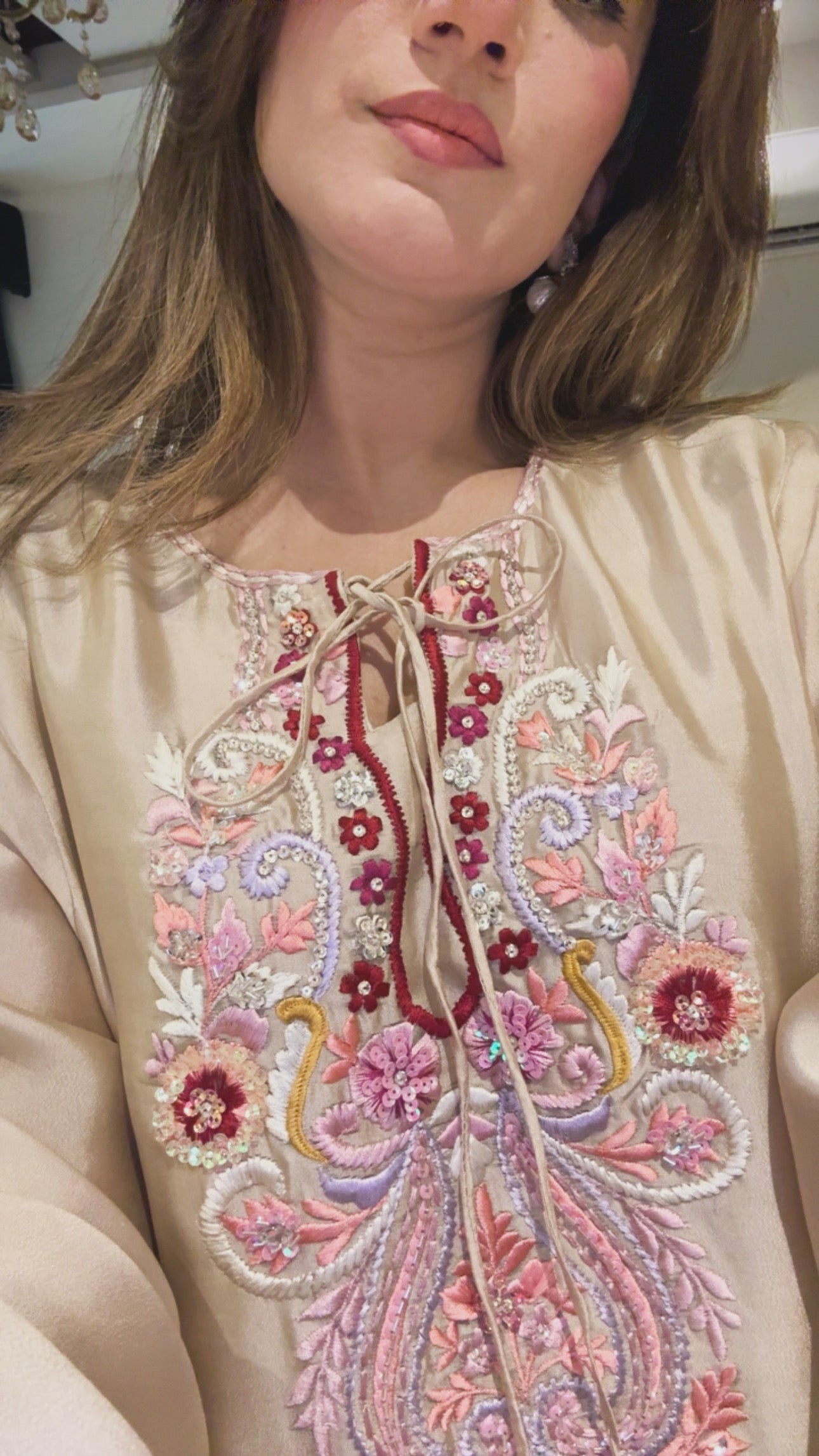 BEIGE ROSE KAFTAN