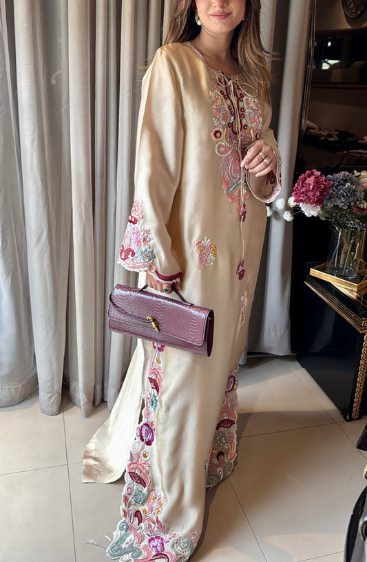BEIGE ROSE KAFTAN