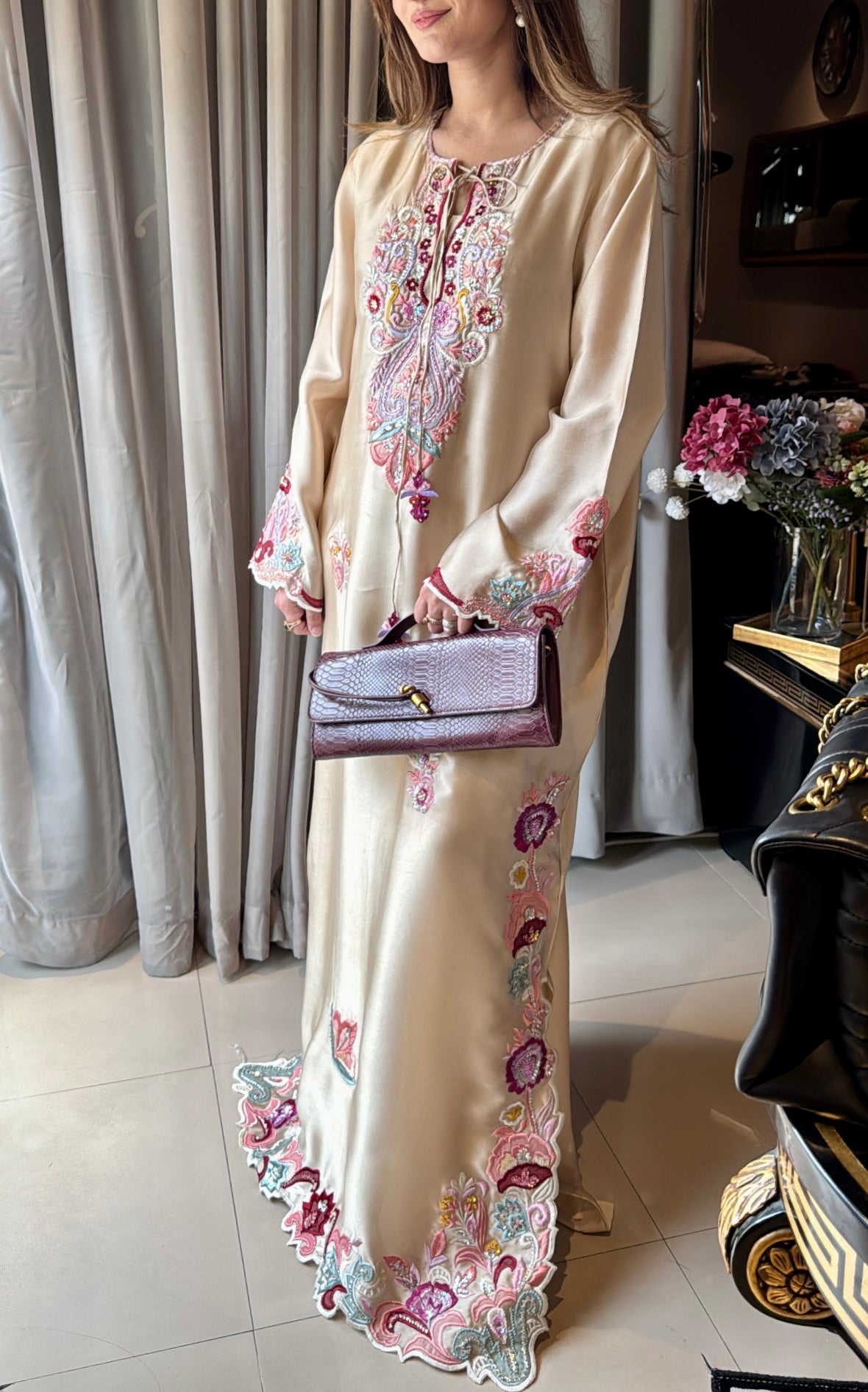 BEIGE ROSE KAFTAN