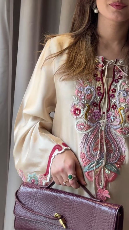 BEIGE ROSE KAFTAN