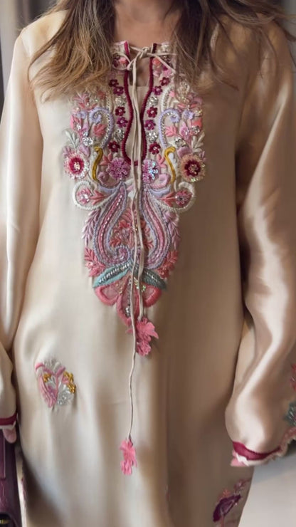BEIGE ROSE KAFTAN